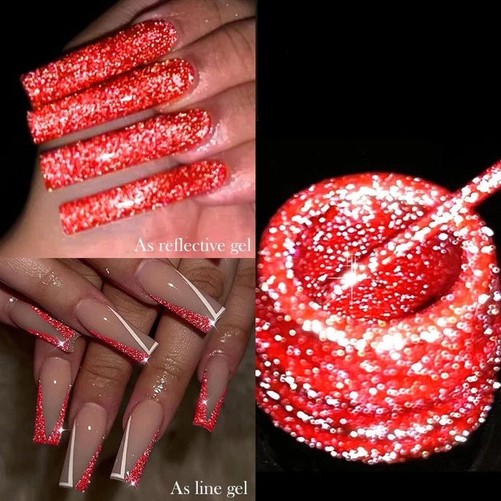 Gel Pailleté Ongles rouge