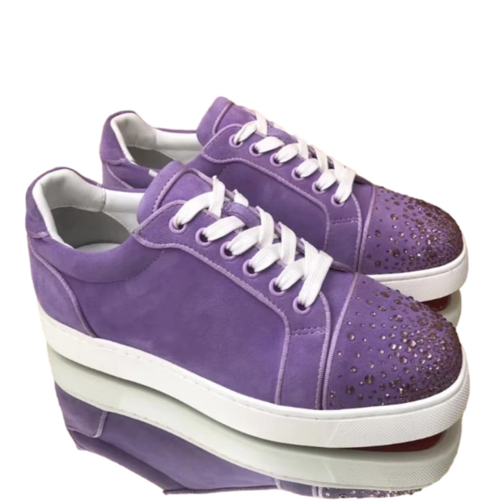 Basket Daim Violet Strass