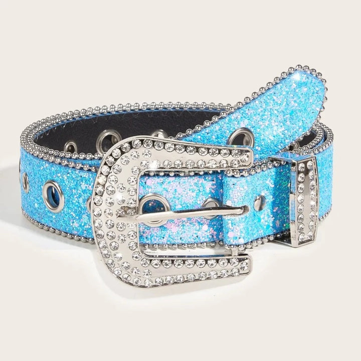 Ceinture Strass Femme bleue