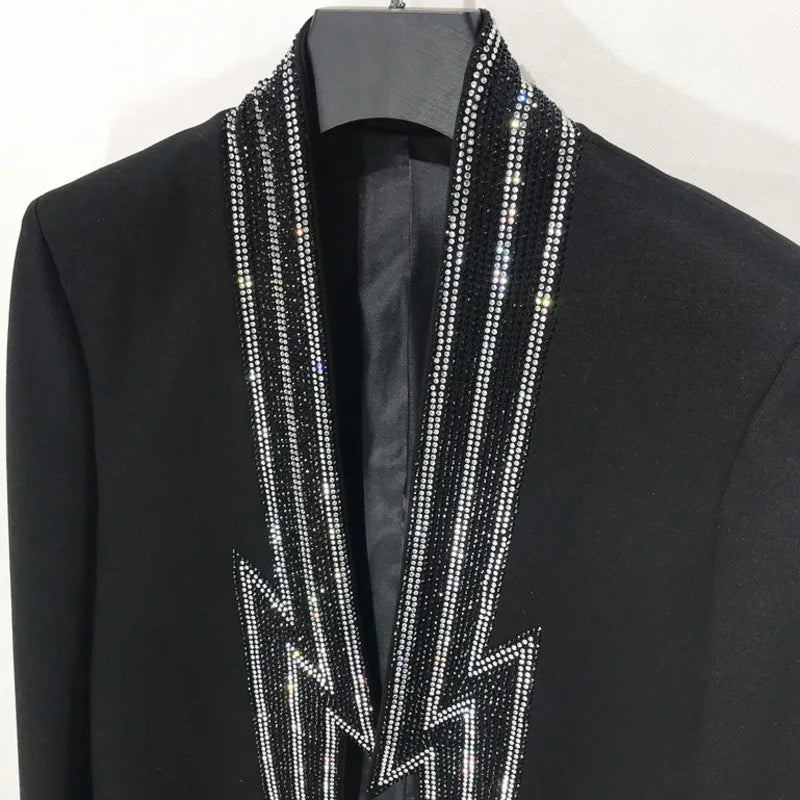 Veste Blazer Homme Strass Eclair