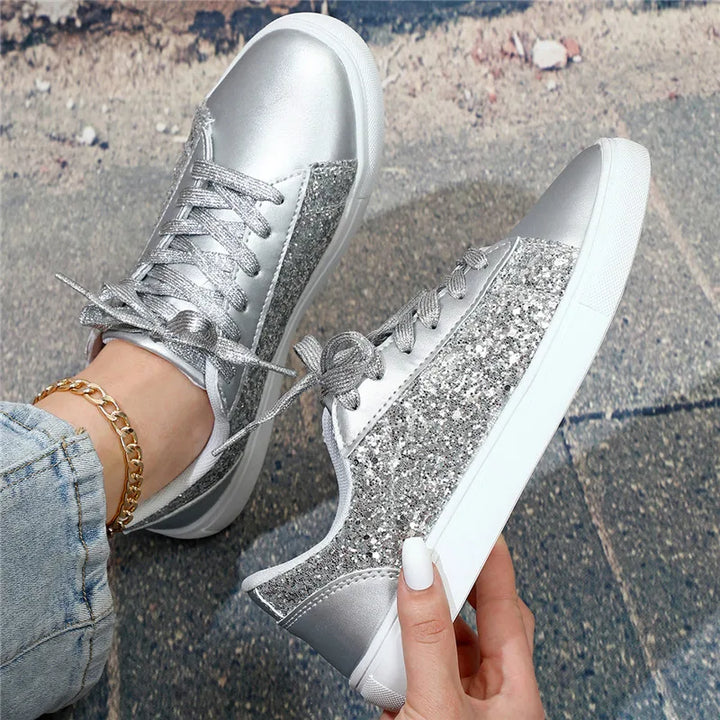 Basket Sneaker Paillette Brillant argent