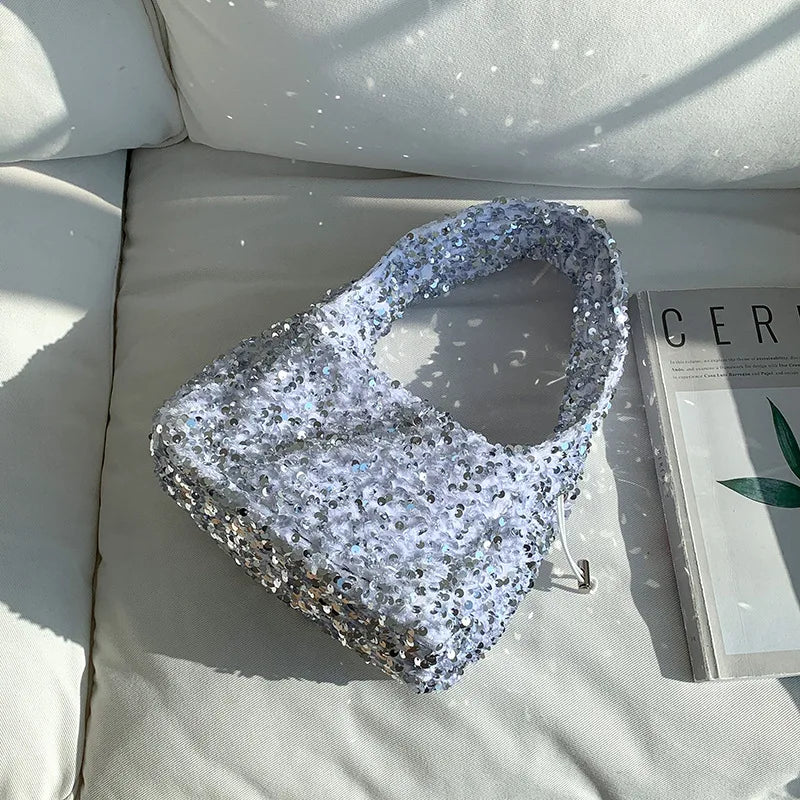 Sac Sequin Bandoulière gris