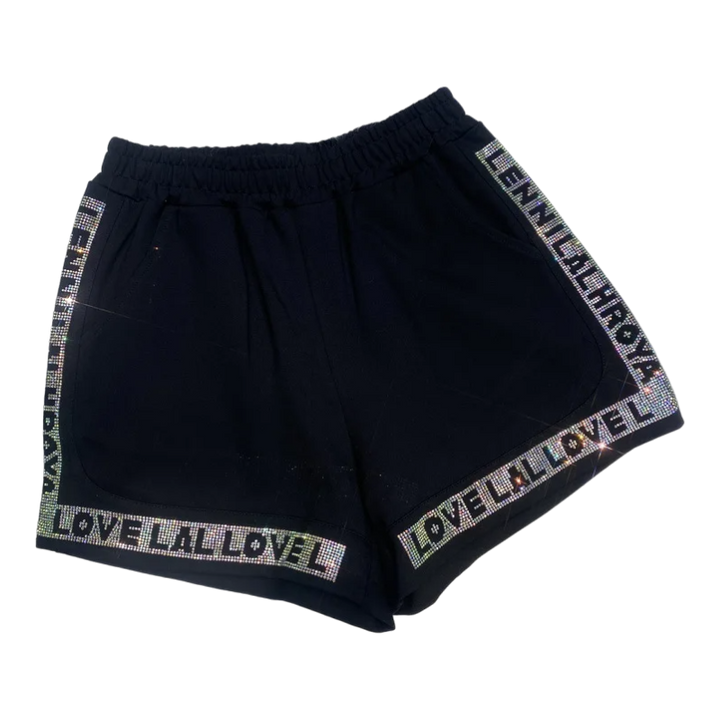 Short Strass Love noir