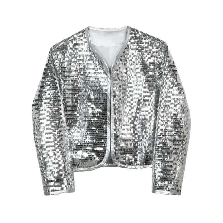 Veste Paillette Homme Argent