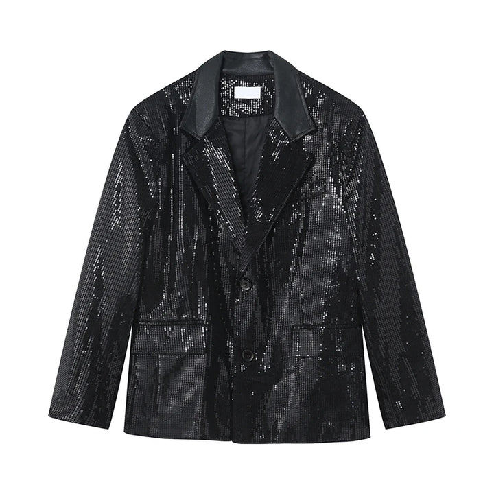 Veste Blazer Homme Paillette Noir