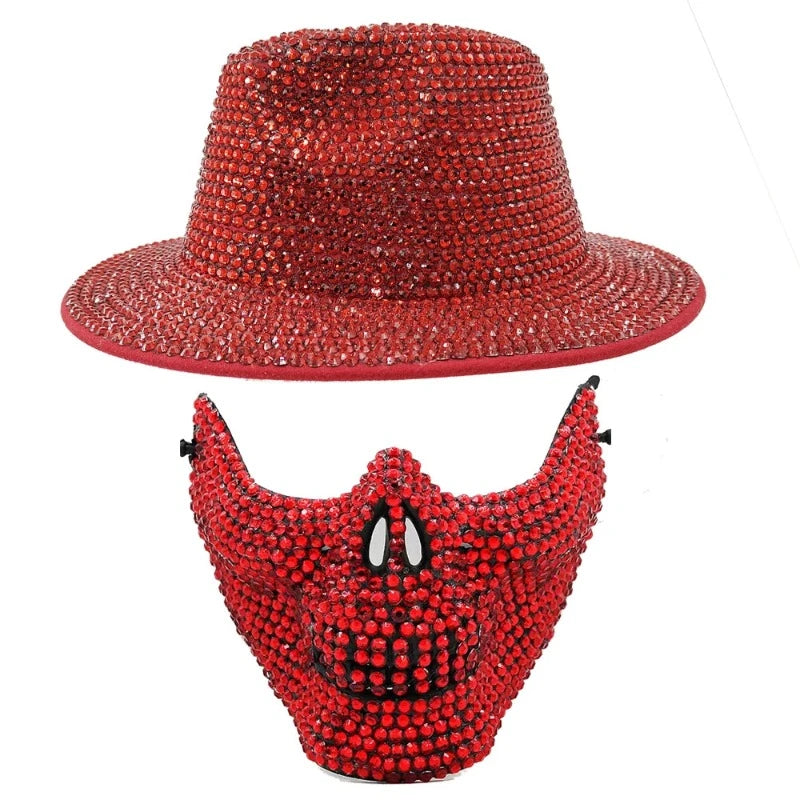 Chapeau Strass Duo rouge