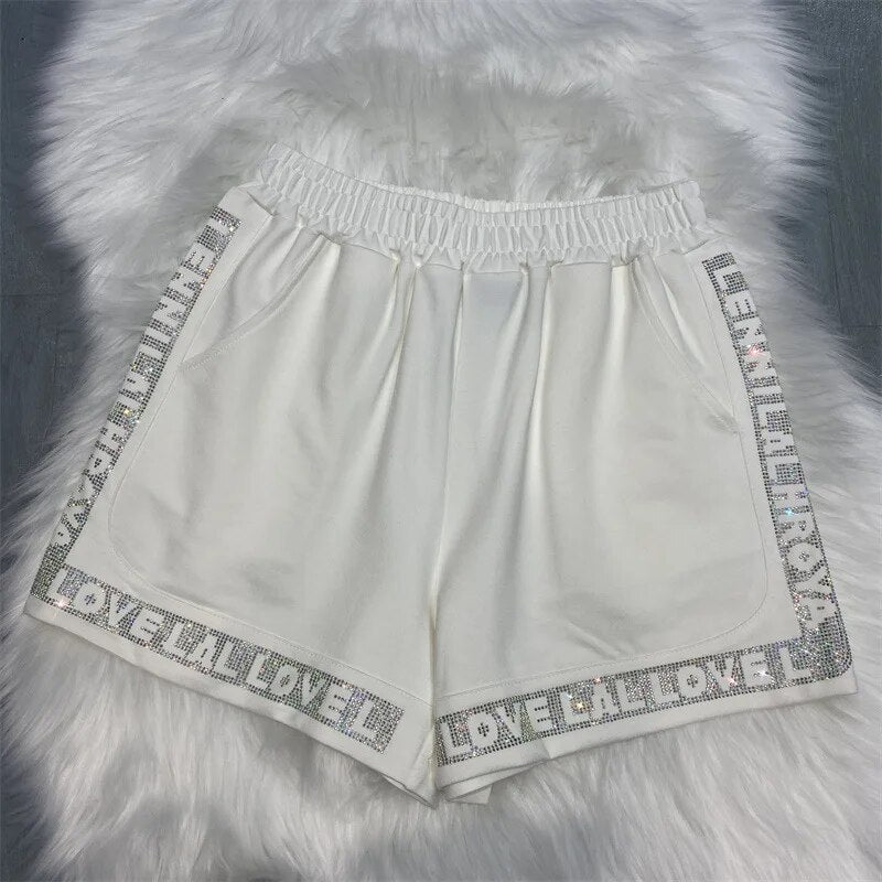 Short Strass Love Blanc 