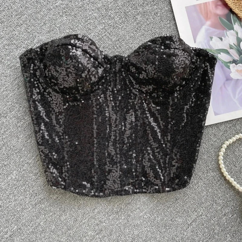 Bustier Sequin noir