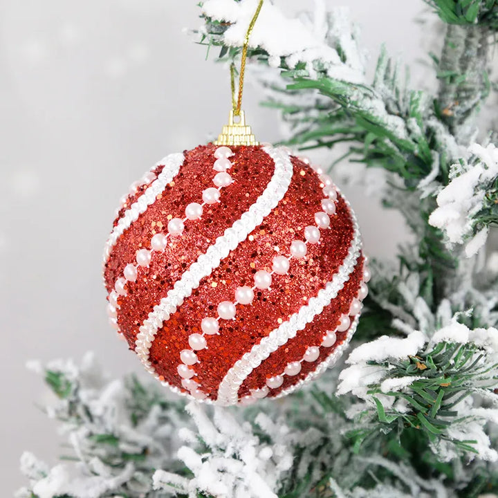 Boule de Noel Paillettes Rouge