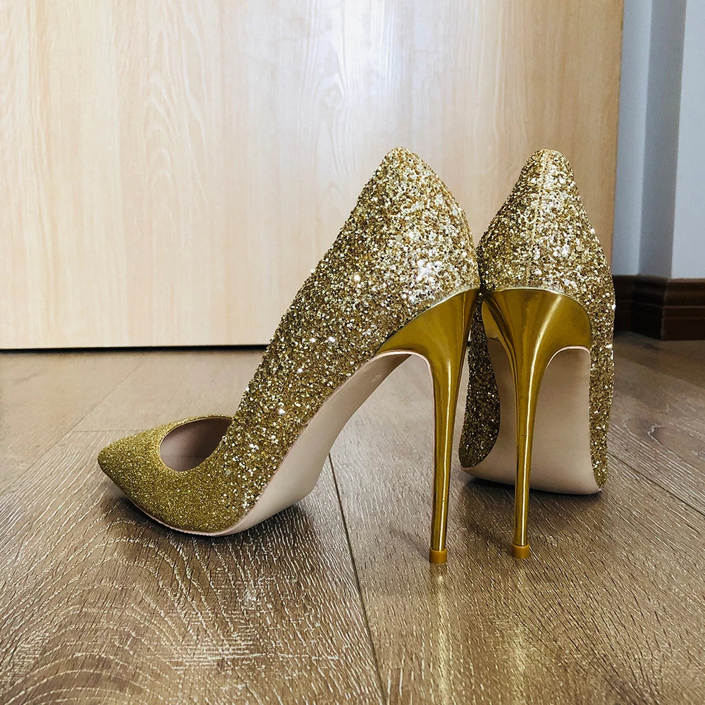 Escarpin Dore Paillette Strass Paillettes Strass Paillettes