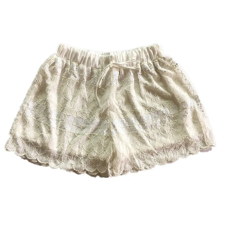 Short Beige Doré Avec Paillette Femme