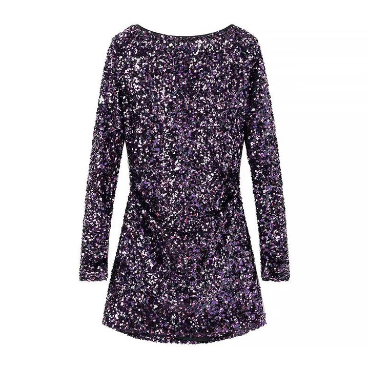 Robe Paillette Dos Nu violet