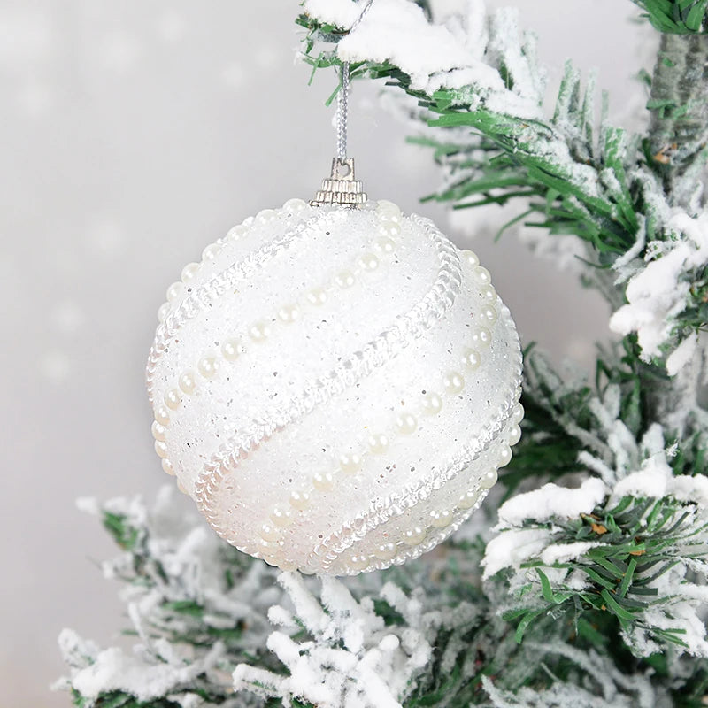 Boule de Noel Paillettes Blanc