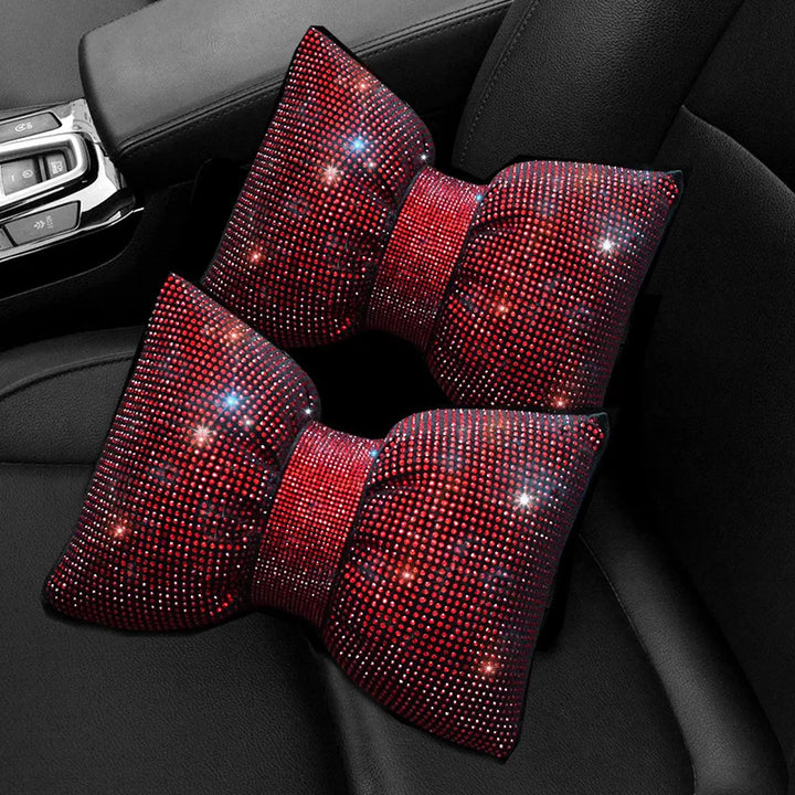 Coussin Siege Voiture Strass Rouge