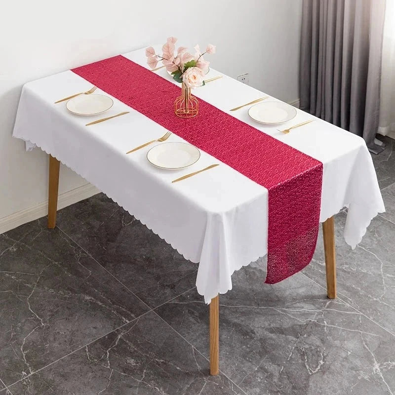 Chemin de Table Rose rouge Pailleté