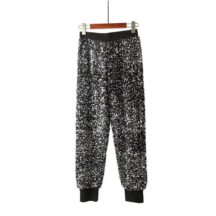 Pantalon Paillette Intérieur Polaire argent