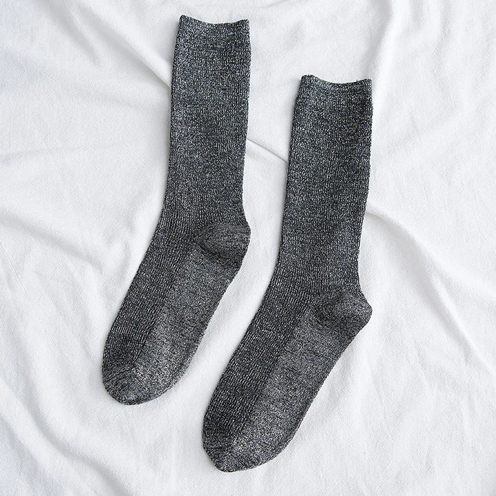 Chaussettes Gris Paillettes Femme