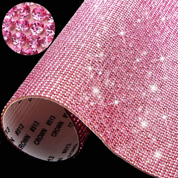 Feuille Autocollant Strass  Rose