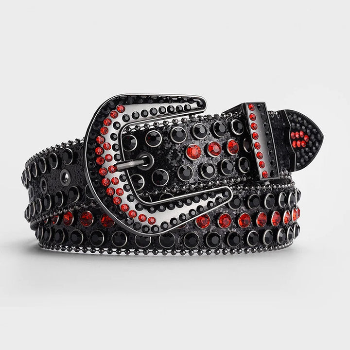 Ceinture Strass Tête de mort noir