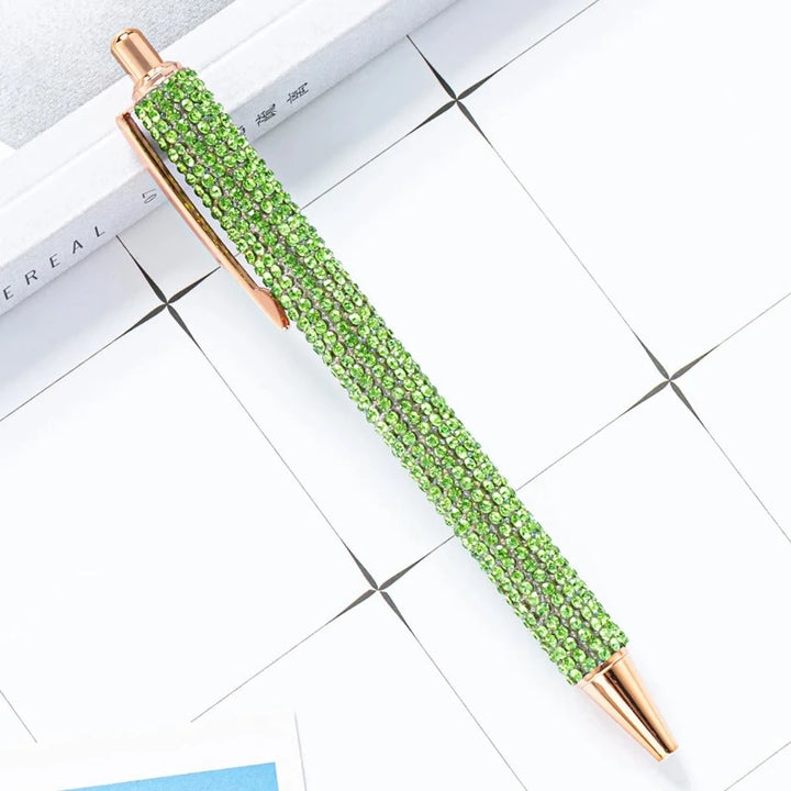 Stylo Strass Vert Cuivré