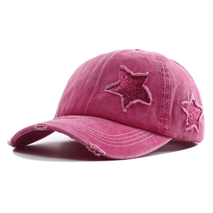 Casquette Avec Etoiles Paillettes rose