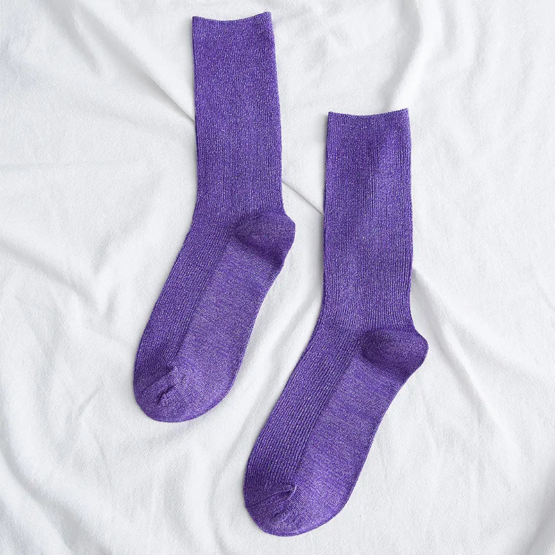 Chaussettes Violet  Paillettes Femme