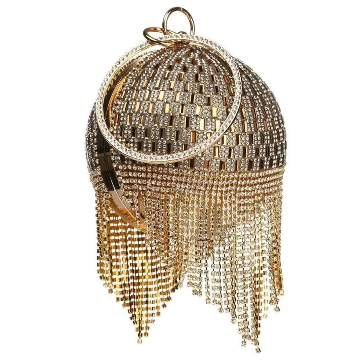 Sac Boule Strass Doré strass