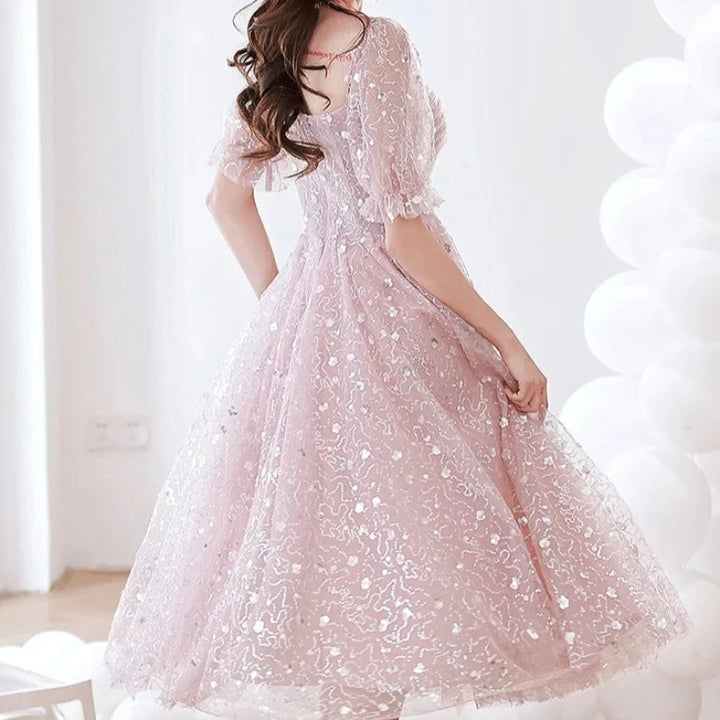 Robe Rose à Paillette Tulle