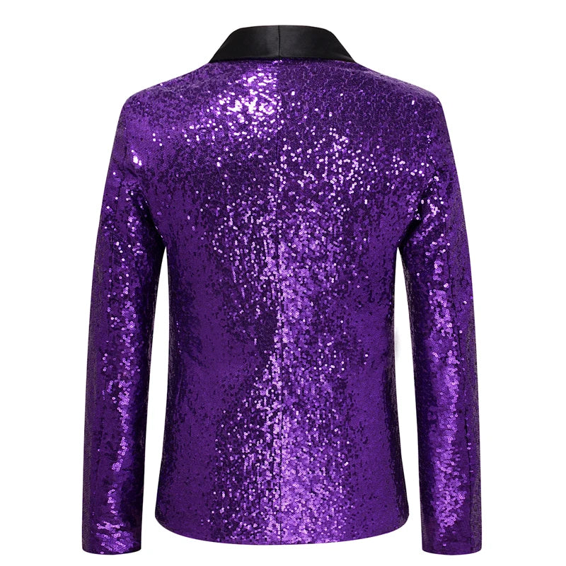 Veste Costume Paillette Homme violet