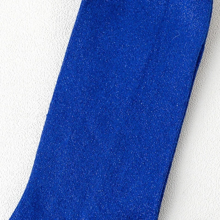 Chaussette Paillette Coton Bleu