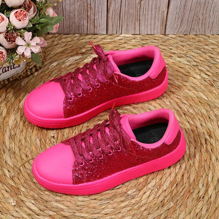 Basket Paillette Sneaker Femme fushia