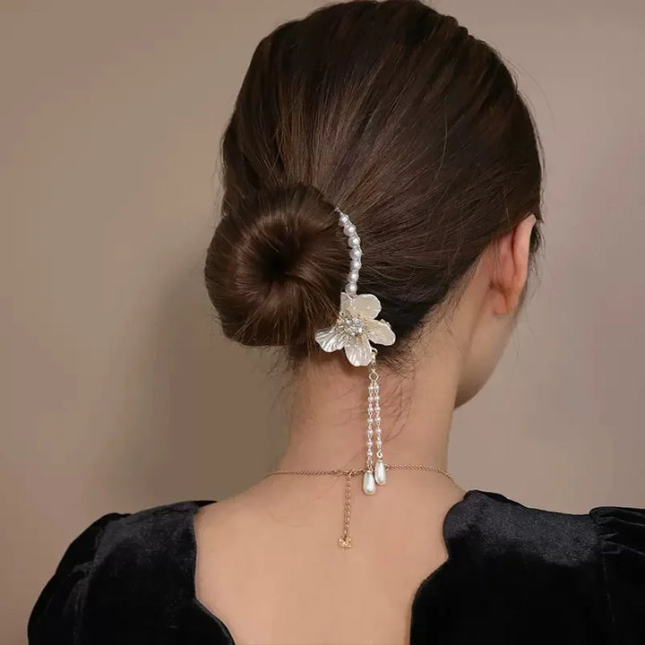 Pince Chignon Strass Fleur et Papillon fleur