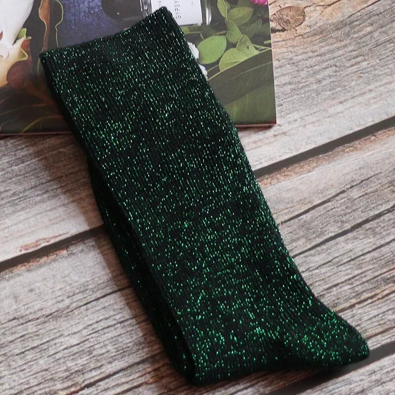 Chaussette Paillette Pour femme Verte