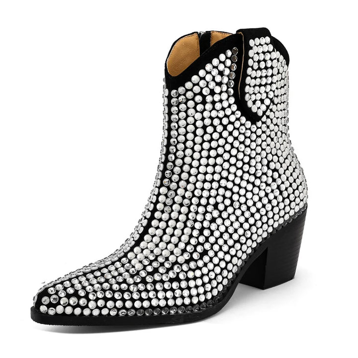 Bottines Noir  Strass Femme