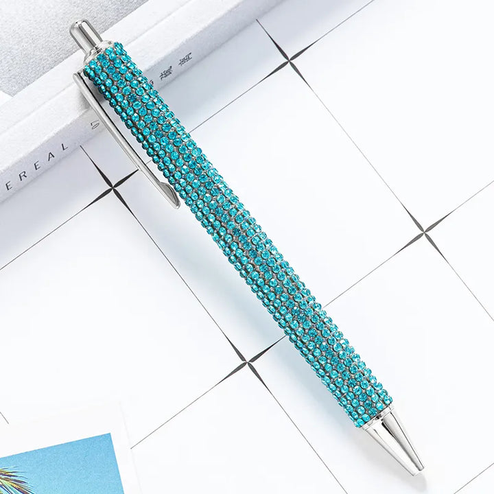 Stylo Bille Strass Turquoise