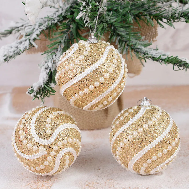 Boule de Noel Paillettes Doré