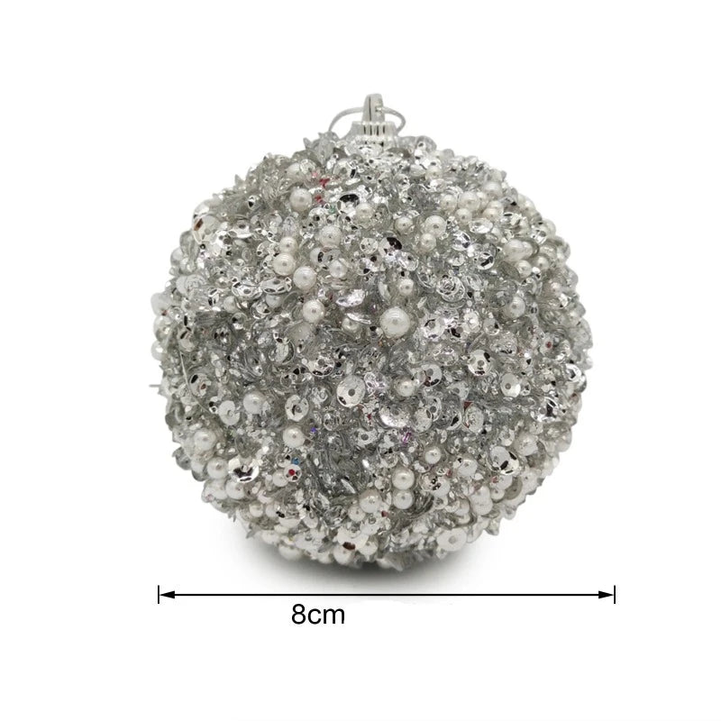 Boule de Noël Paillettes et Perles Taille