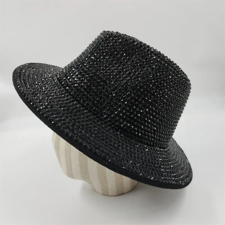 Chapeau Strass Noir profond