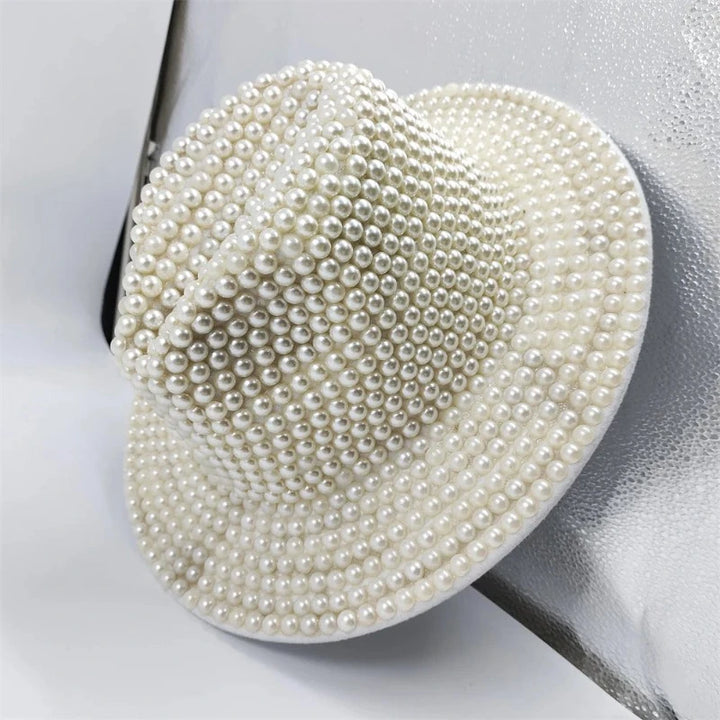 Chapeau Strass Blanc perle