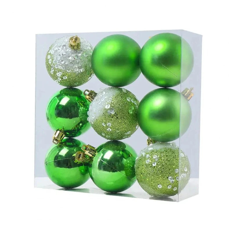 Boule de Noël Incassable 9 Pièces Vert