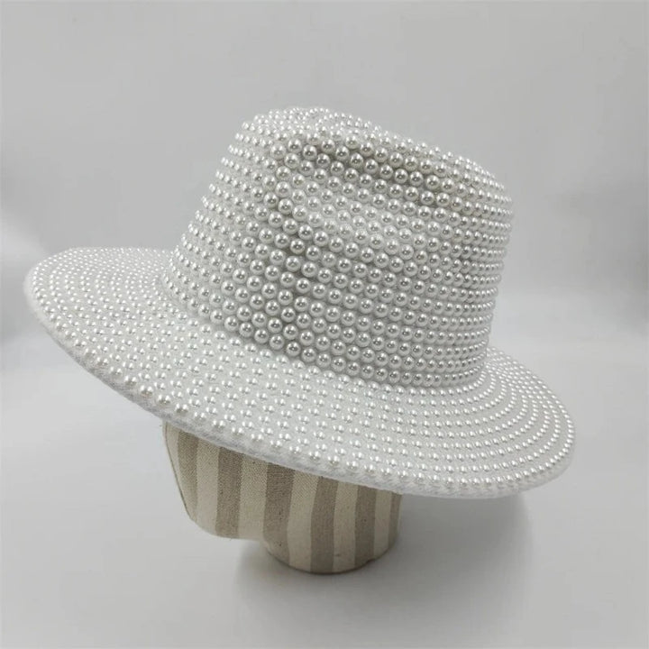 Chapeau Strass Blanc perles