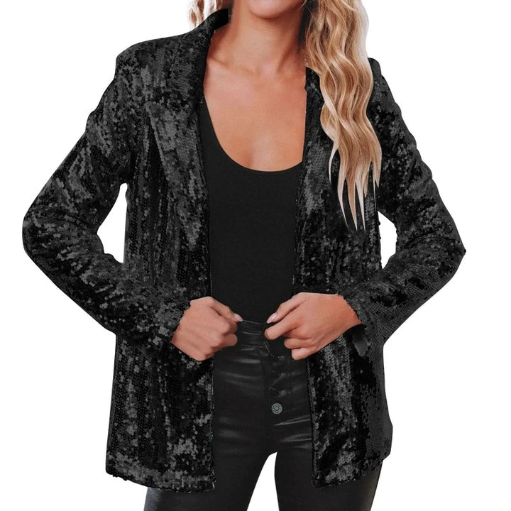 Veste Blazer Paillette Femme noire