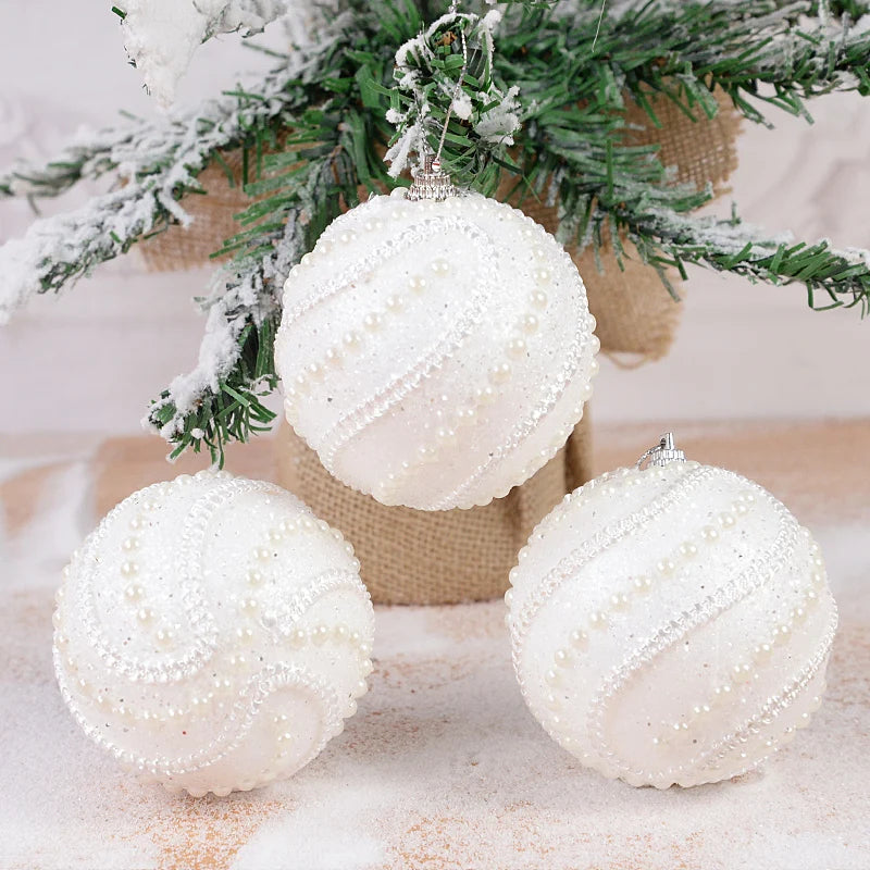 Boule de Noel Paillettes Blanc