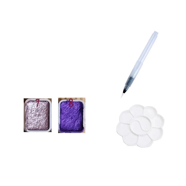 Peinture Pailletée Dessin série violet avec stylo et palette