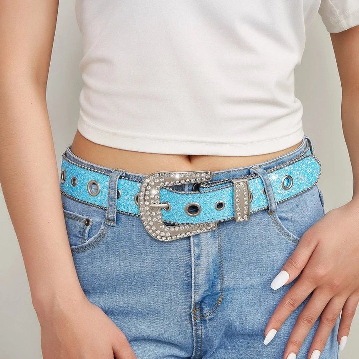 Ceinture Strass Femme bleue