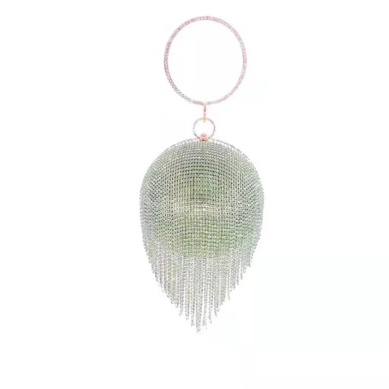 Sac Boule Strass Vert