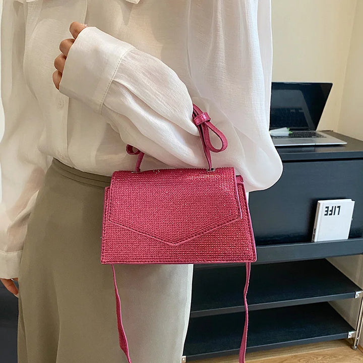 Sac Rouge Paillette Enveloppe Bandoulière