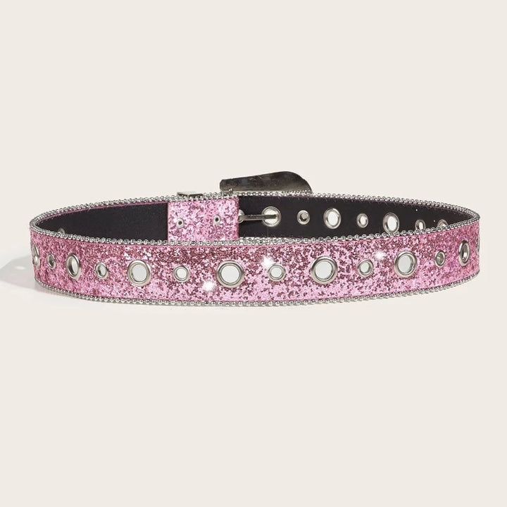 Ceinture Paillette Strass rose