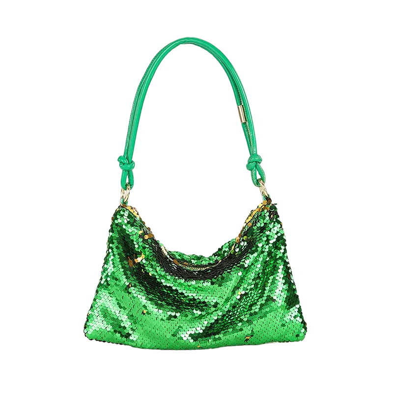 Sac Bandoulière Paillette Vert