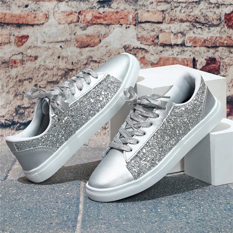 Basket Sneaker Paillette Brillant argent